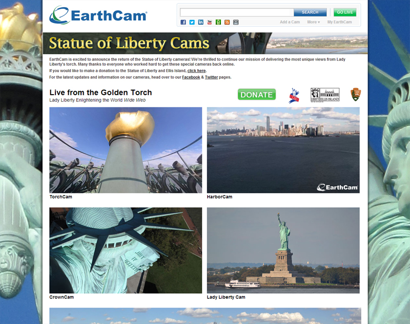 EarthCam Statue of Liberty TorchCam